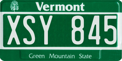 VT license plate XSY845