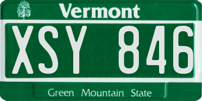 VT license plate XSY846