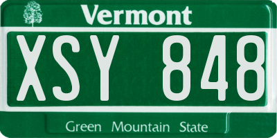 VT license plate XSY848