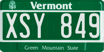 VT license plate XSY849