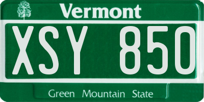 VT license plate XSY850
