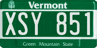 VT license plate XSY851