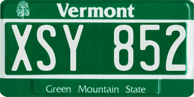 VT license plate XSY852