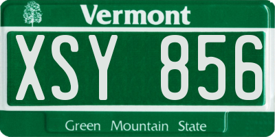 VT license plate XSY856