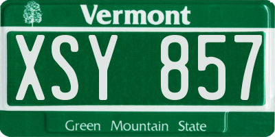 VT license plate XSY857