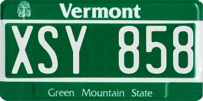 VT license plate XSY858