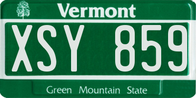 VT license plate XSY859