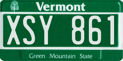 VT license plate XSY861