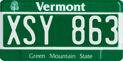 VT license plate XSY863