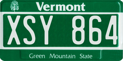 VT license plate XSY864