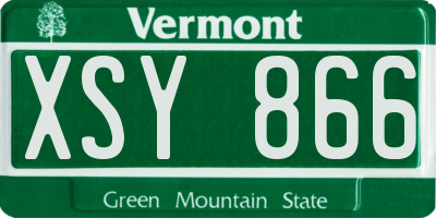 VT license plate XSY866