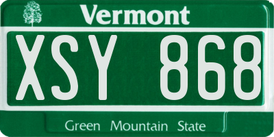 VT license plate XSY868