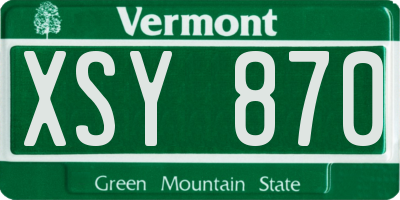VT license plate XSY870