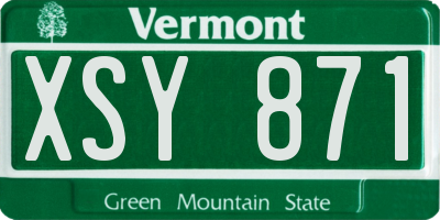 VT license plate XSY871