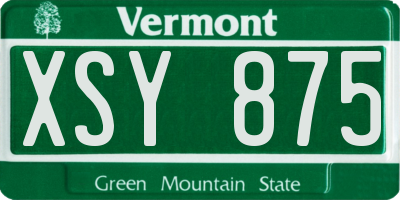 VT license plate XSY875