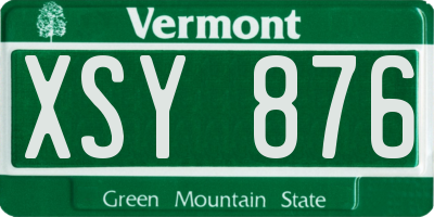 VT license plate XSY876