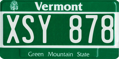 VT license plate XSY878
