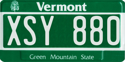 VT license plate XSY880