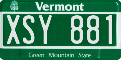 VT license plate XSY881