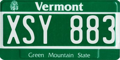 VT license plate XSY883