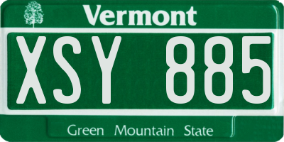 VT license plate XSY885