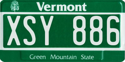 VT license plate XSY886