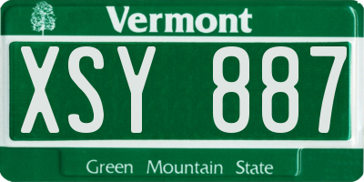 VT license plate XSY887