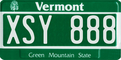 VT license plate XSY888