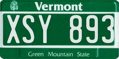 VT license plate XSY893