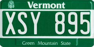 VT license plate XSY895