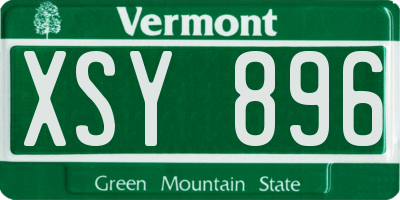 VT license plate XSY896