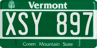 VT license plate XSY897