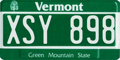 VT license plate XSY898