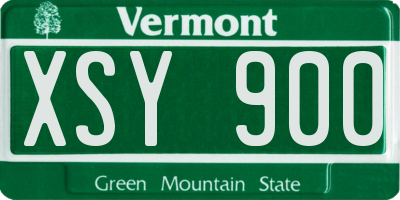 VT license plate XSY900