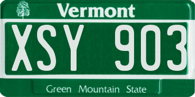 VT license plate XSY903