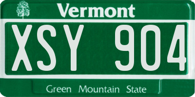 VT license plate XSY904