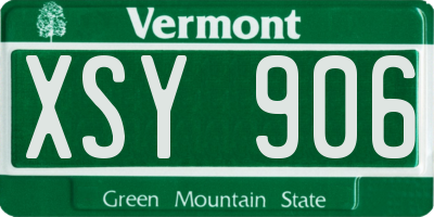 VT license plate XSY906