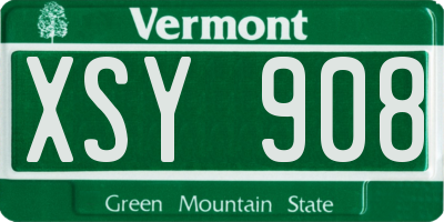 VT license plate XSY908