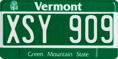 VT license plate XSY909