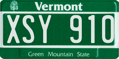 VT license plate XSY910