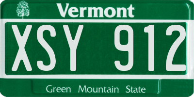 VT license plate XSY912