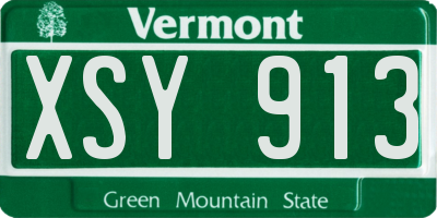 VT license plate XSY913