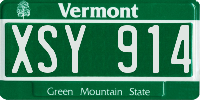 VT license plate XSY914