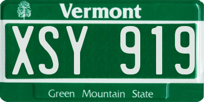 VT license plate XSY919