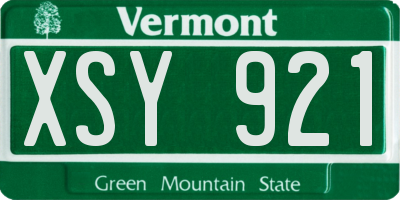VT license plate XSY921
