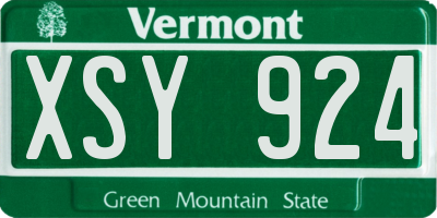 VT license plate XSY924