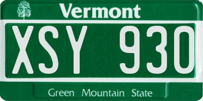 VT license plate XSY930