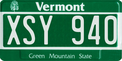 VT license plate XSY940