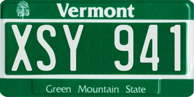 VT license plate XSY941