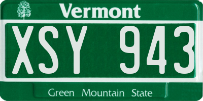 VT license plate XSY943
